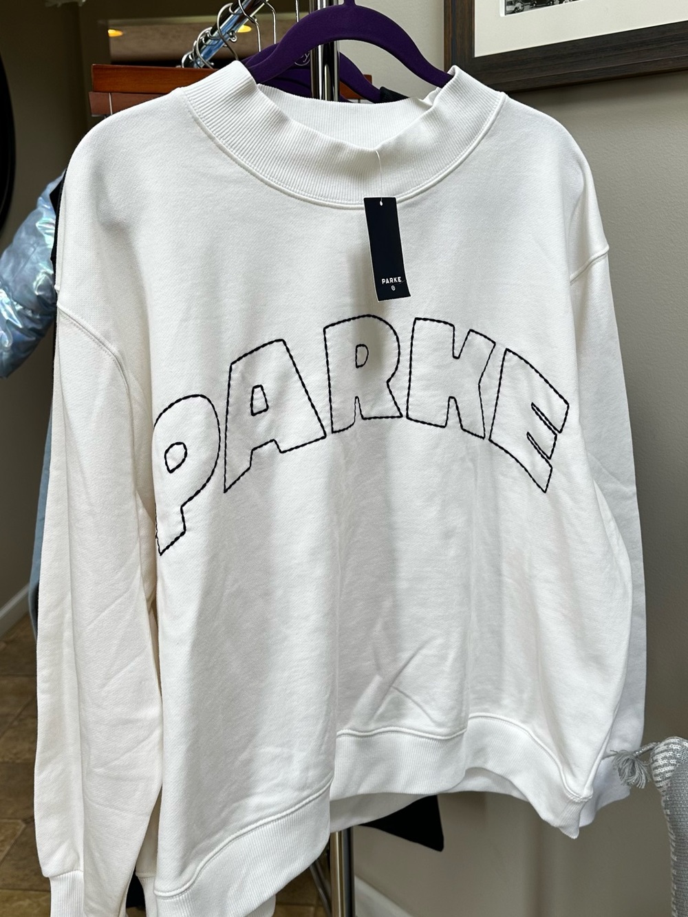 Parke X Target - Cream  Mockneck popover  sweatshirt -NEW